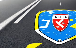 A car with l-plates on a road