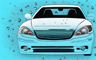 A car with visible hail damage