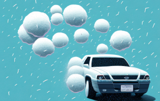 A car being pelted by a hailstorm