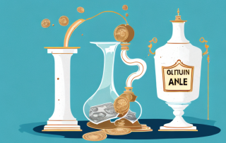A broken antique vase with a price tag