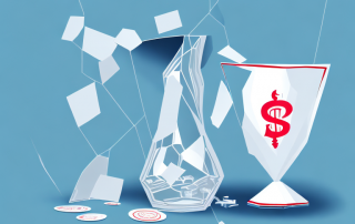 A broken vase with a price tag