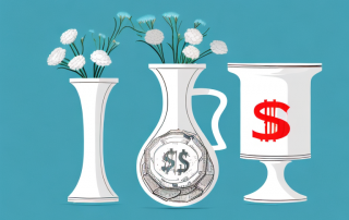 A broken vase with a price tag