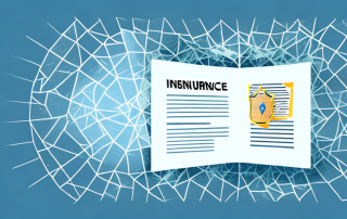 A shattered glass window with a document depicting an insurance policy next to it