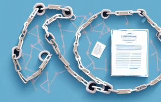 A car with an insurance policy document and a broken chain