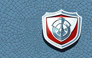 A car with a broken insurance policy (represented by a shield with a crack) in the background