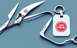 A car with an insurance tag being cut by a pair of scissors