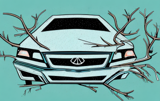 A car with visible elements such as a broken windshield