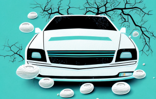 A car with visible parts like the windshield and tires