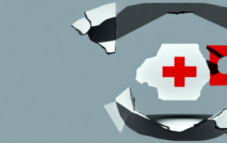 A broken vase (symbolizing damage) and a document with a big red cross on it (symbolizing the insurance rejection)