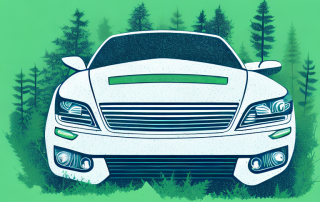 A car parked in a forested area with visible signs of animal damage
