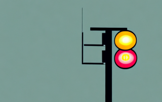 A broken traffic light at a busy intersection
