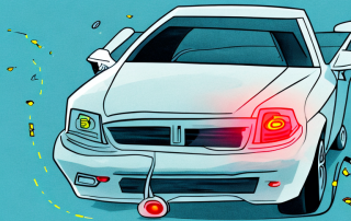 A car with a broken traffic signal