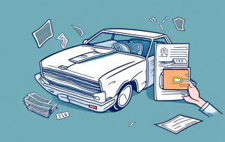 A car with a broken headlight and a wallet with bills spilling out