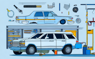 A well-equipped car repair garage with various tools