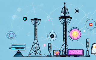 A radio tower emitting signals