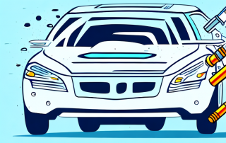 A car with a protective shield around it