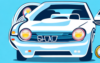 A car with a shiny badge symbolizing a discount