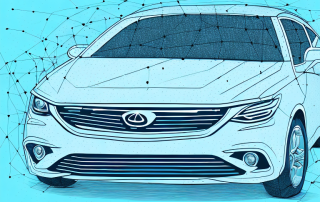 A car parked in a garage