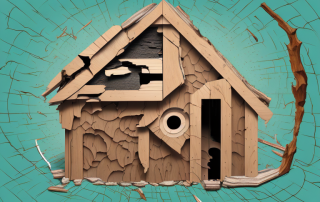 A house with visible signs of damage
