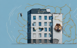 A residential building with visible signs of marten damage