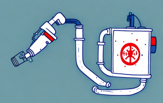 A fuel pump with a petrol nozzle mistakenly inserted into a diesel car's fuel tank