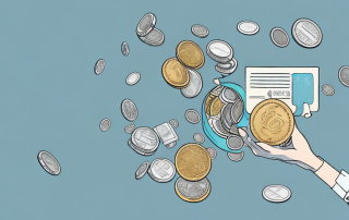 A wallet opening to release a flow of coins towards a broken vase
