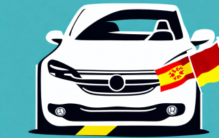 A car with insurance documents and a german flag