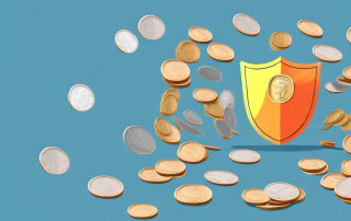 A shield protecting a pile of coins