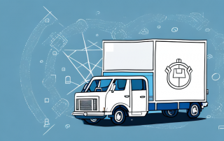 A commercial vehicle with insurance protection symbols surrounding it