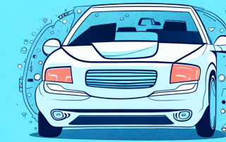 A car with visible safety features like airbags