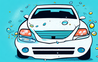 A car with a broken windshield and dents