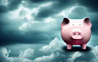 A broken piggy bank