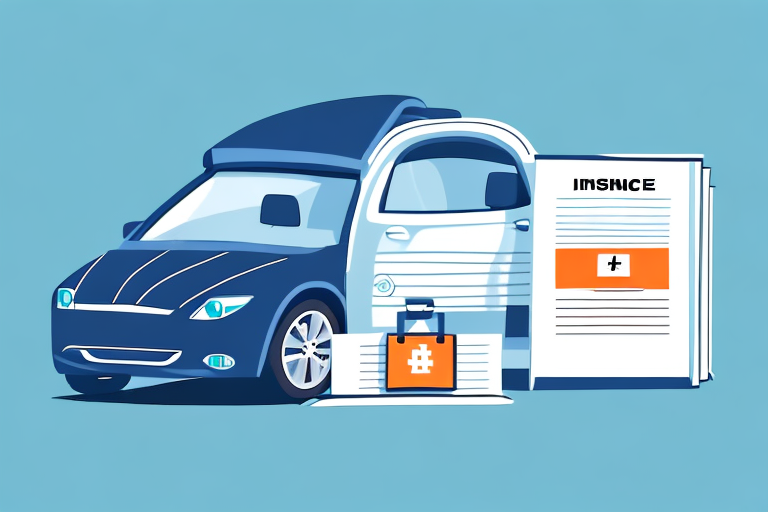 A car with insurance documents and a rental sign on it