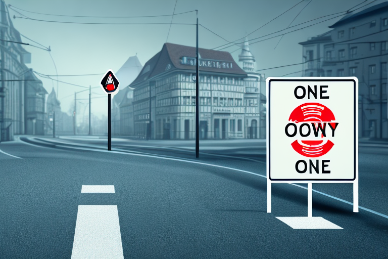 A one-way street sign in germany