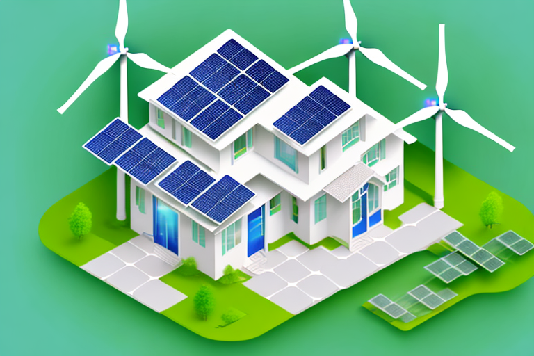 A house connected to a green energy grid