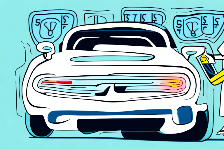 A car with license plates being switched
