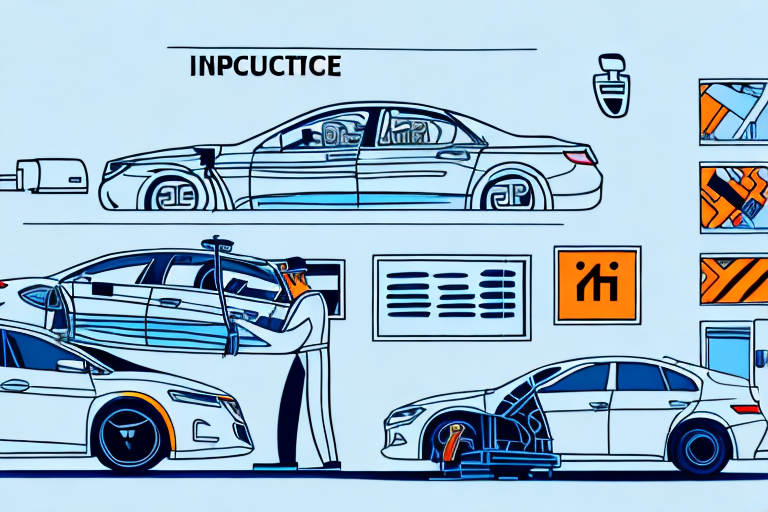 A car being inspected at a tüv station