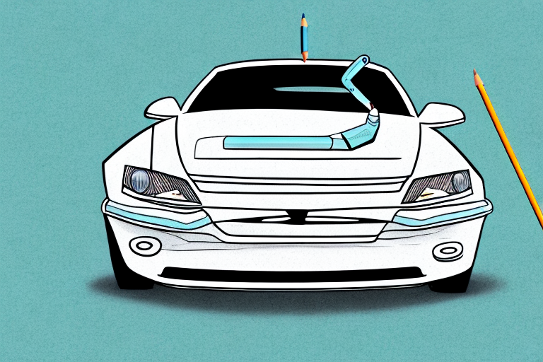 A car with a pencil behind its ear