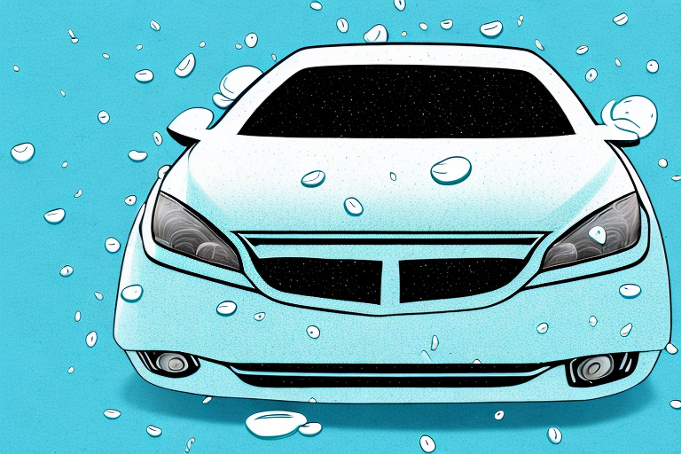 A car with visible dents from hailstones