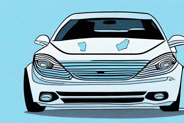 A car with visible defects like a flat tire and broken headlights