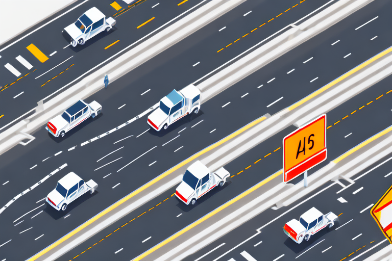 A highway with multiple lanes