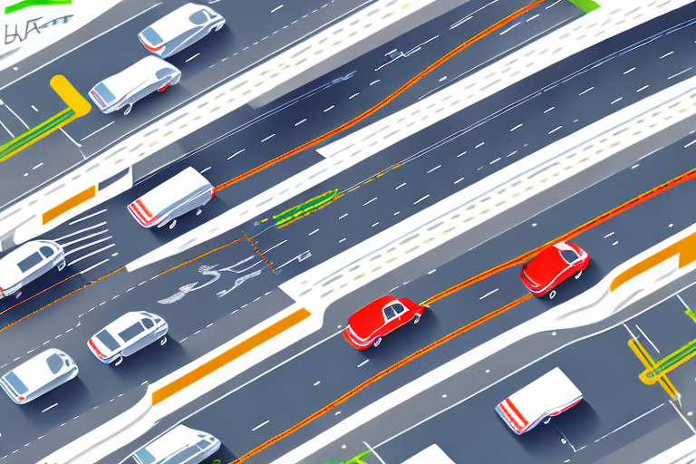 A german autobahn with multiple lanes