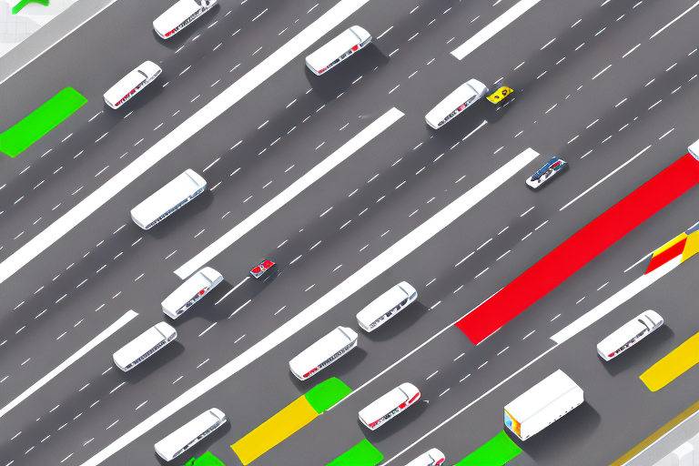 A german autobahn with different lanes