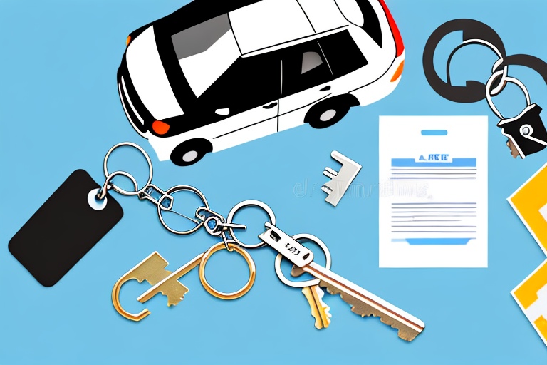 A private car with keys hanging nearby