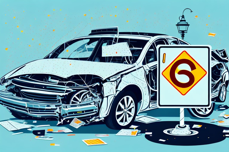 A car accident at an intersection with a traffic sign indicating right of way
