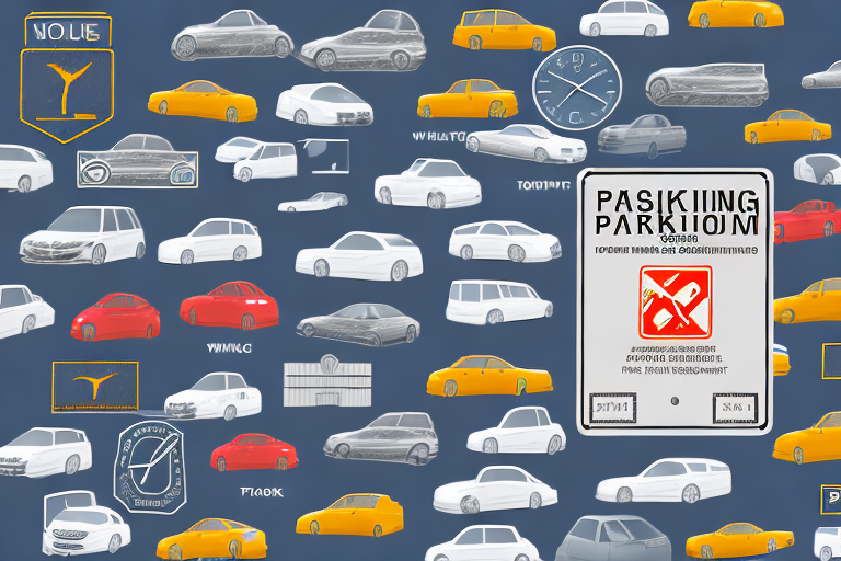 Various parking signs and symbols