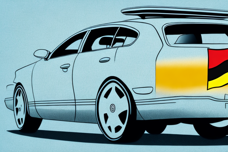 A car with a spare tire in the trunk