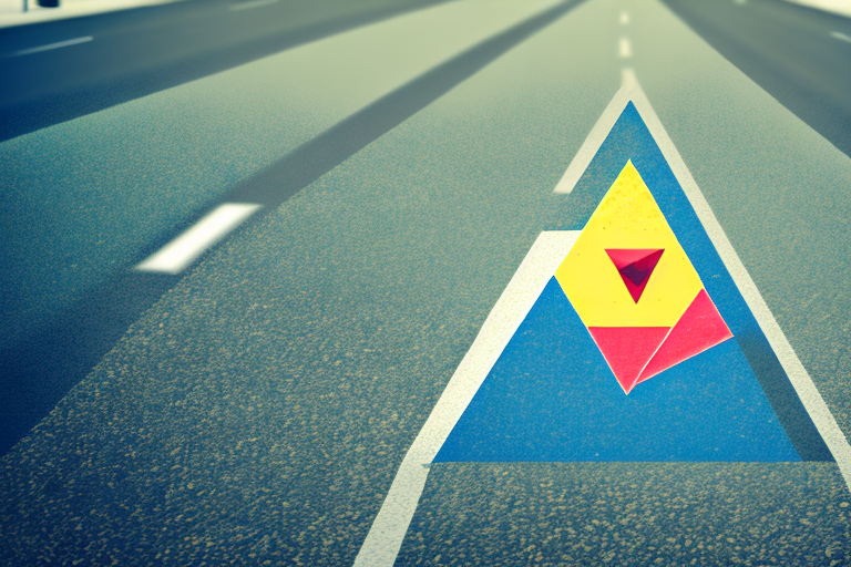 A warning triangle placed strategically on a german road