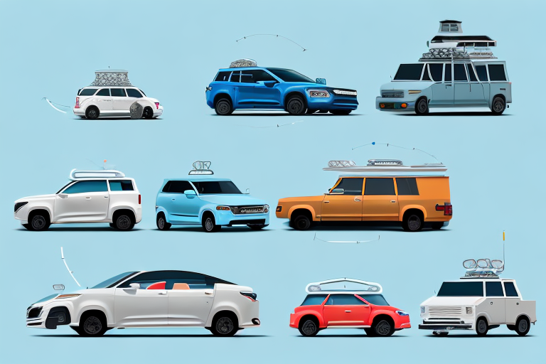 Several different types of cars