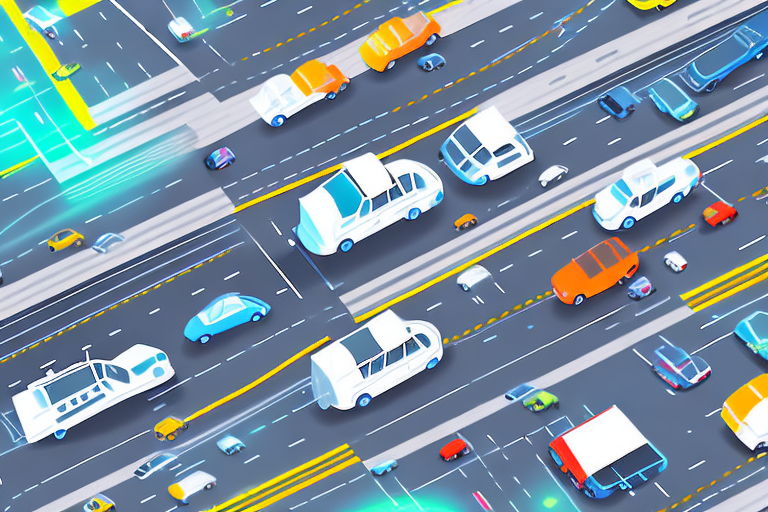 A city street scene with cars equipped with avas (acoustic vehicle alerting system)